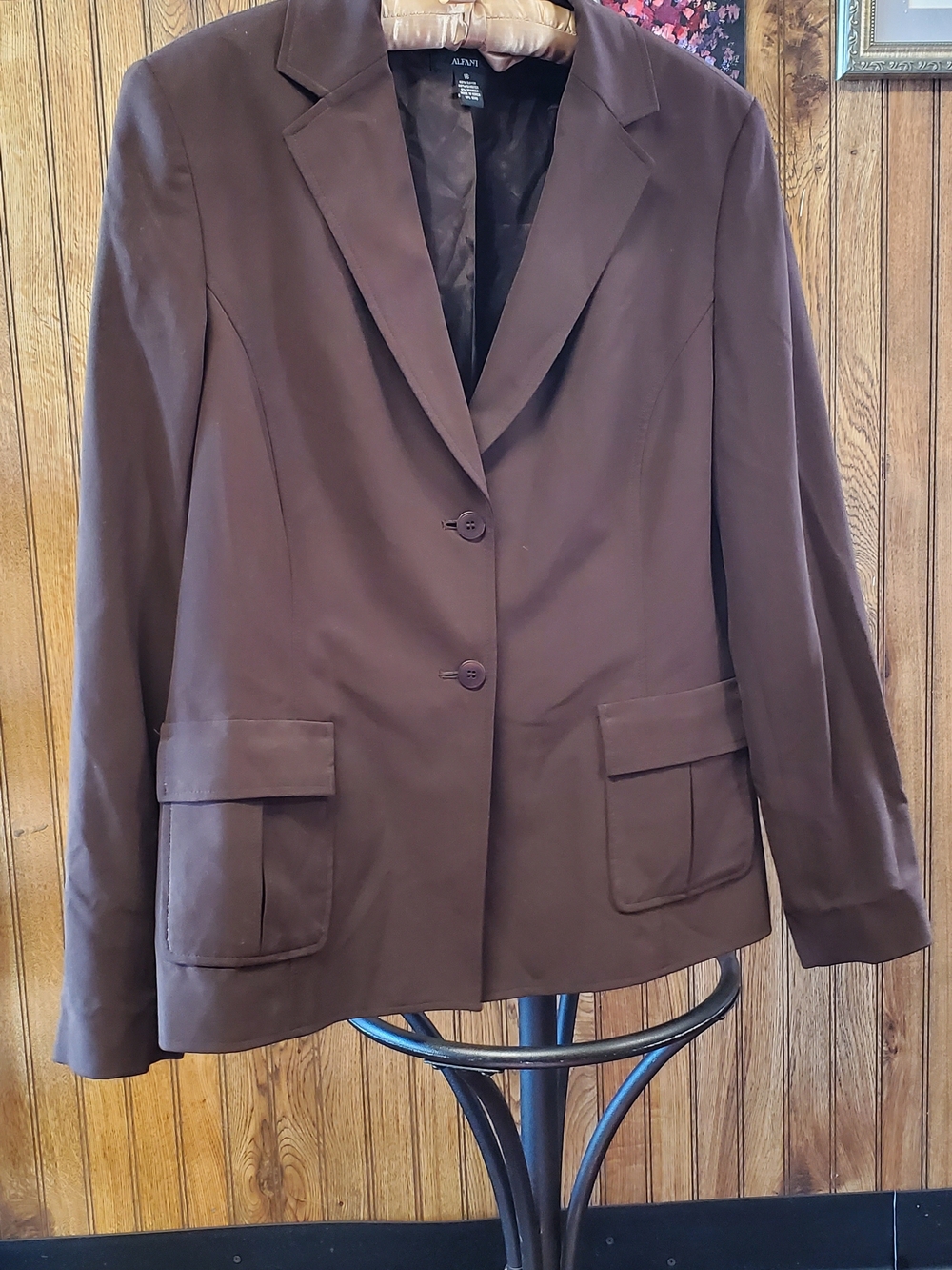 Alfani Brown Two-Button Tailored Blazer
